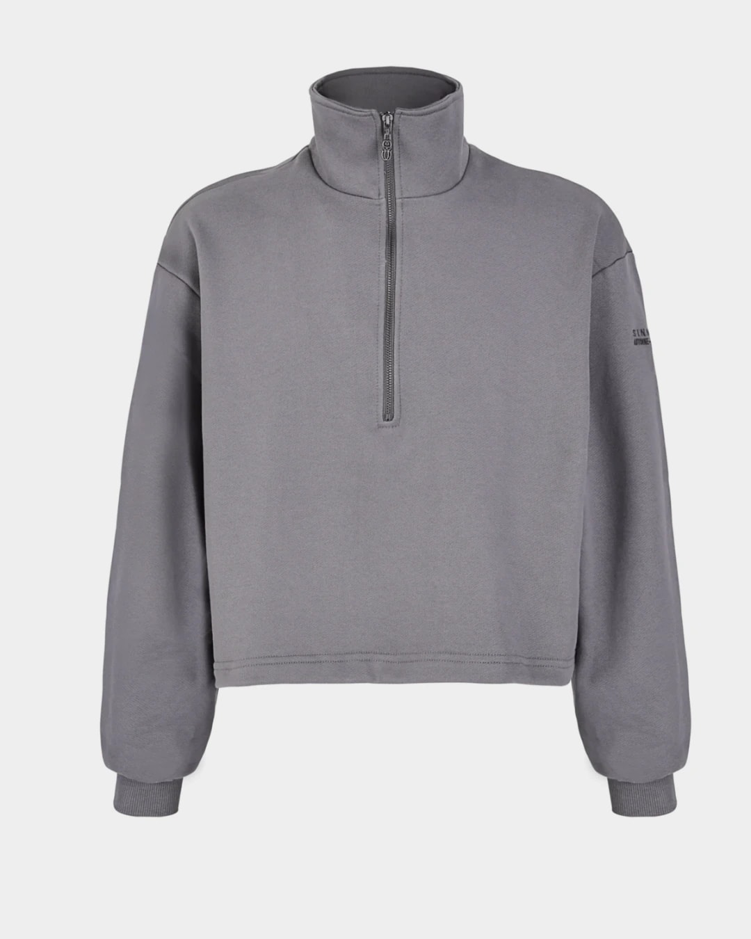 MONOGRAM HALF ZIP GRAY SWEATER - imagen 1