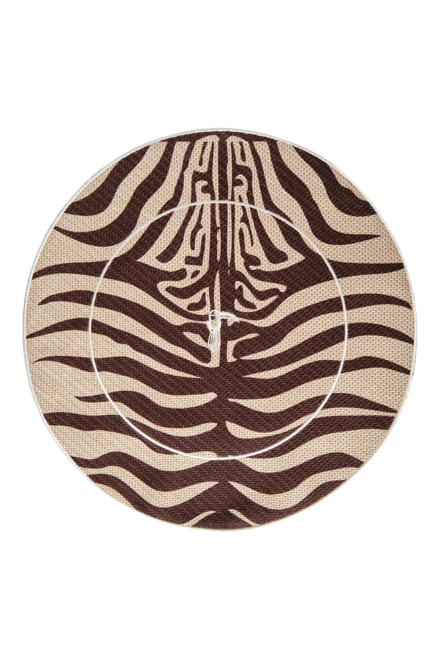 Zebra Embroidered Placemats Set of 4 / Brown - imagen 1