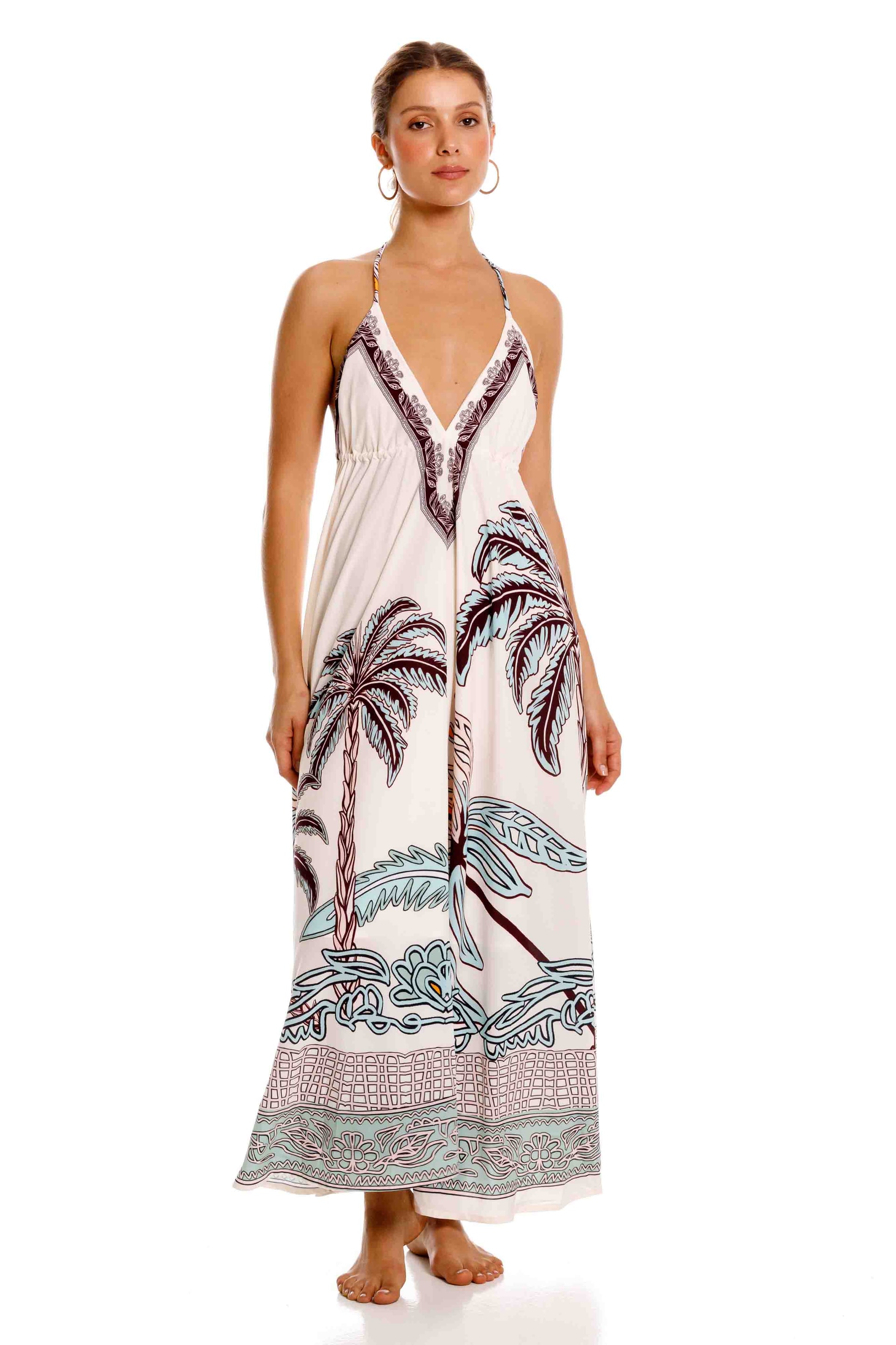 Vestido Largo Bohemia Maxipalms Beige - imagen 1