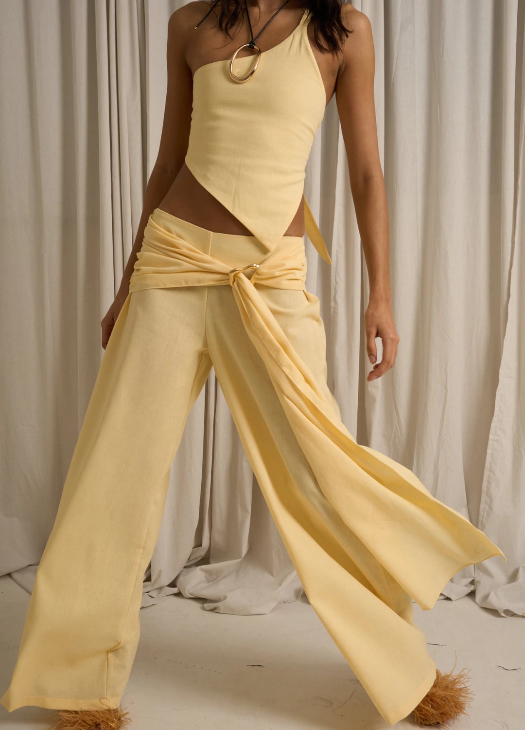 Pantalon Kiss Goodbye Amarillo - imagen 1