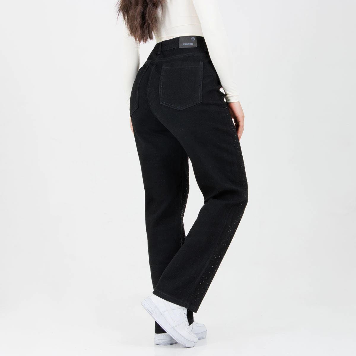 Jean Axspen Mom Fit Brillos  Ox-2899 Negro - imagen 1