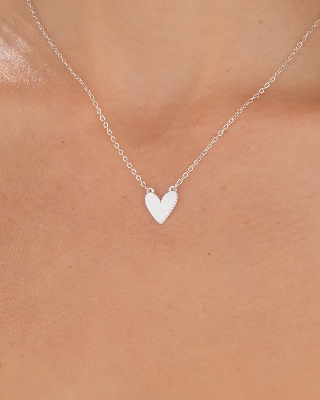 Collar Corazón Plata + Aretes - imagen 1