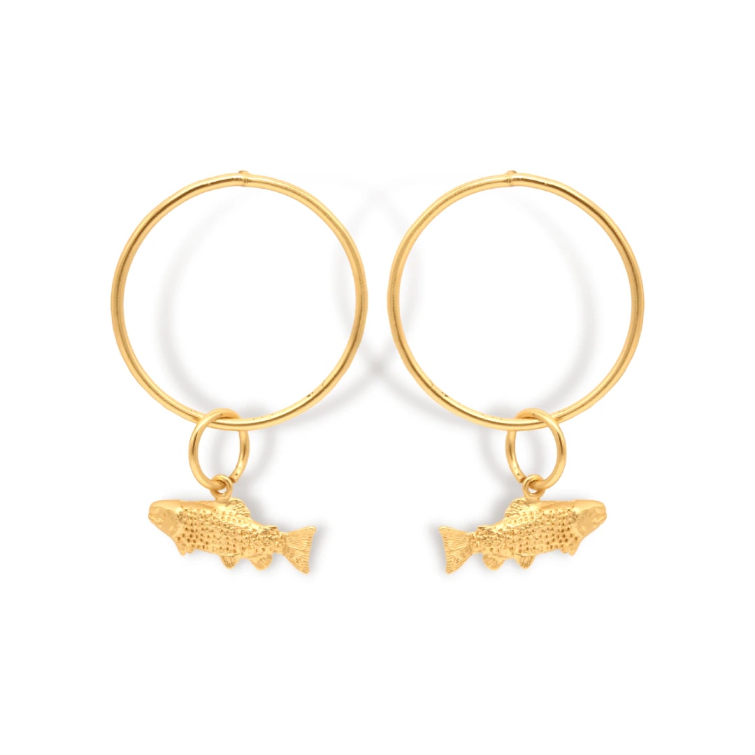 Aretes con aro y trucha - imagen 1
