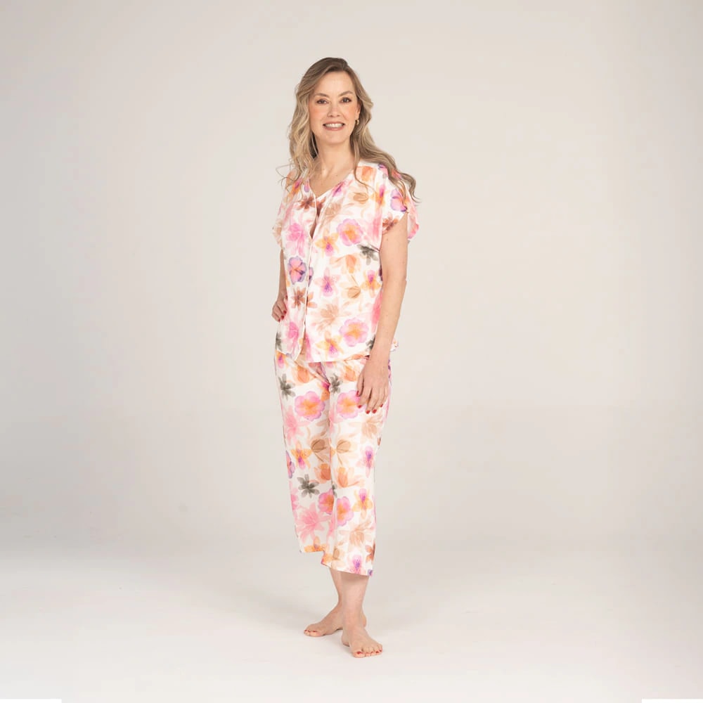 Conjunto de Pijama Pantalón Capri Óleo. - imagen 1
