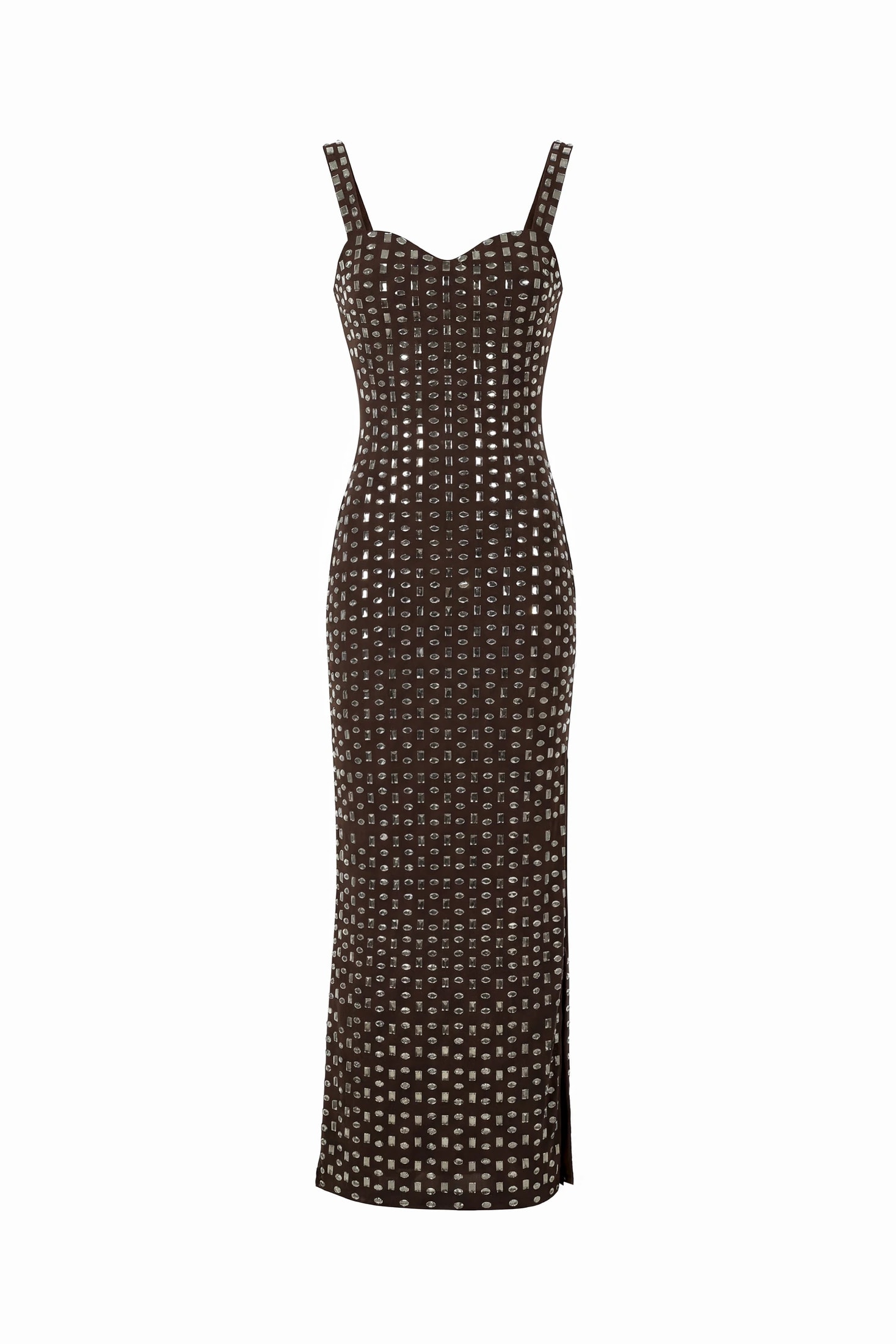 MAXI CRYSTAL DRESS, BROWN - imagen 1