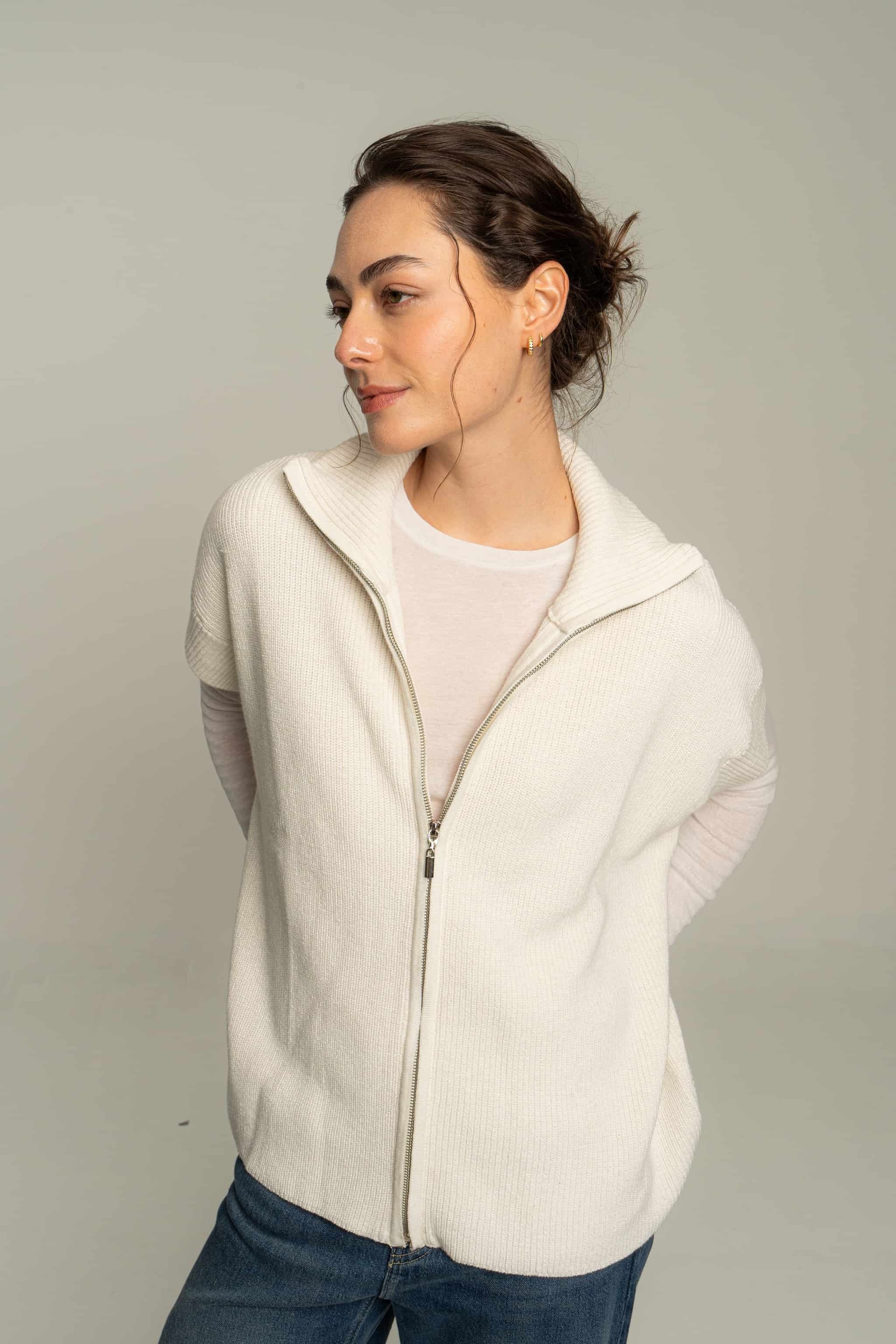 Chaleco zipper - crudo - imagen 1