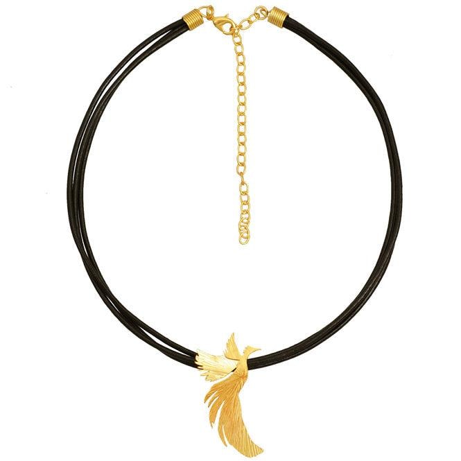 Collar Cuero Ave Fénix Resiliencia - imagen 1