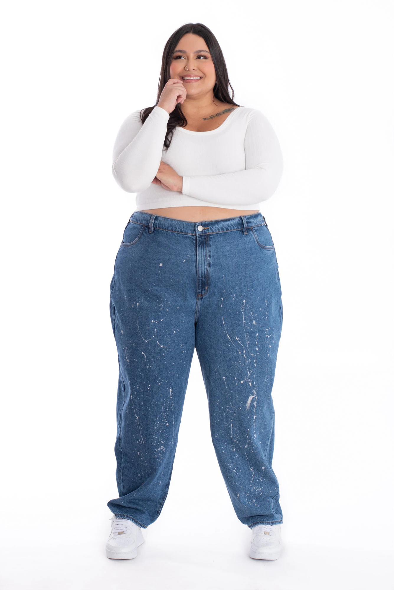 Jean Boyfriend Azul Medio Plata 377 - imagen 1