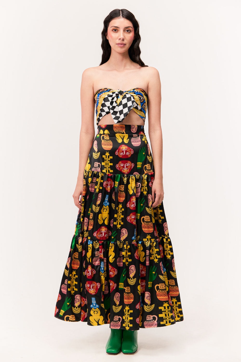 Maxi Falda / Estampado Figuras Sentido Precolombino - imagen 1