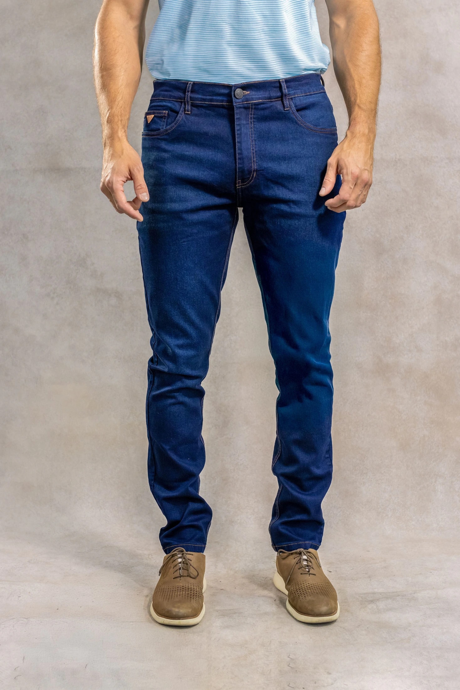 Jean Elastico Azul Oscuro Clasico Vintage - imagen 1