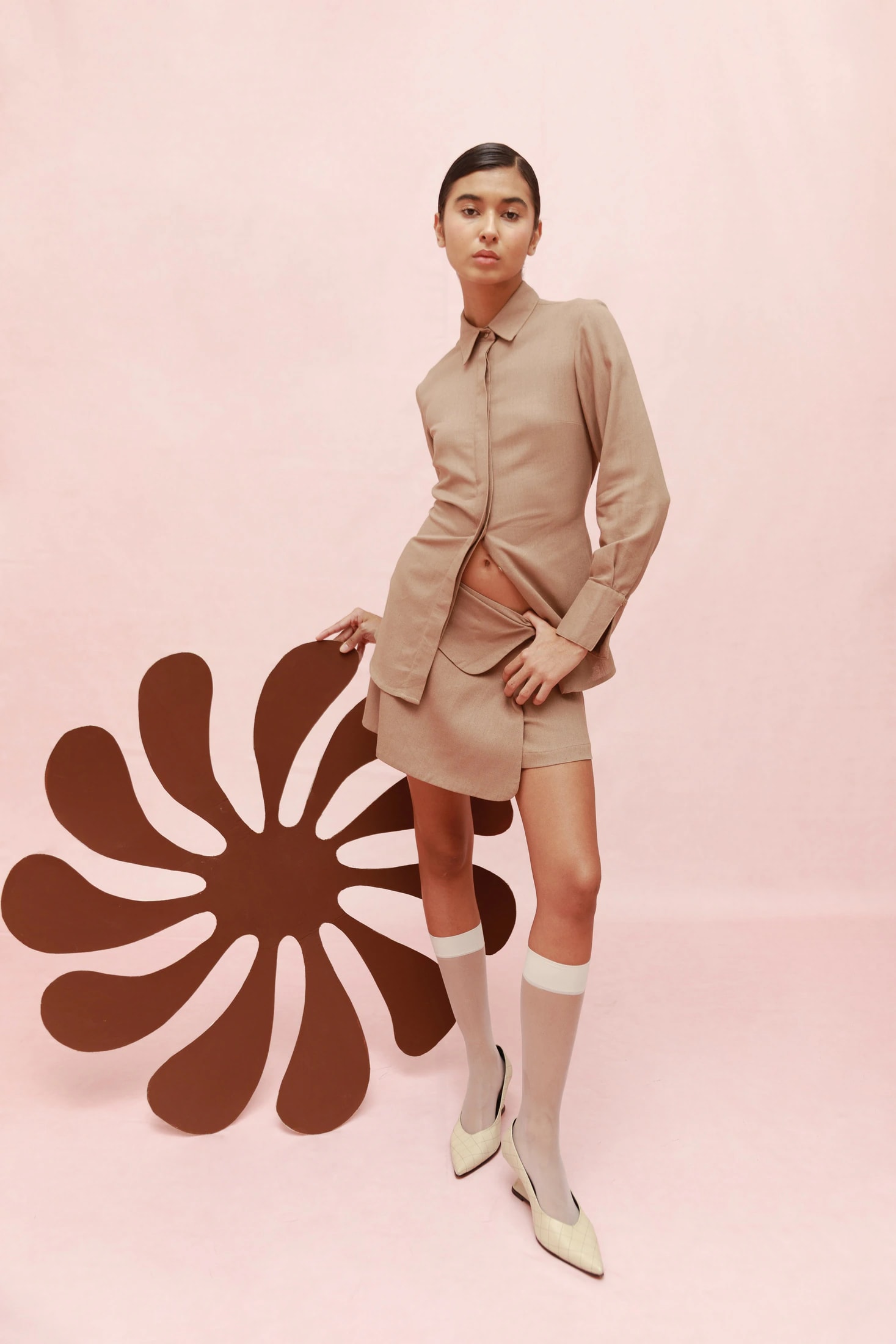 MOUSSE SHIRT (COFFEE) - imagen 1