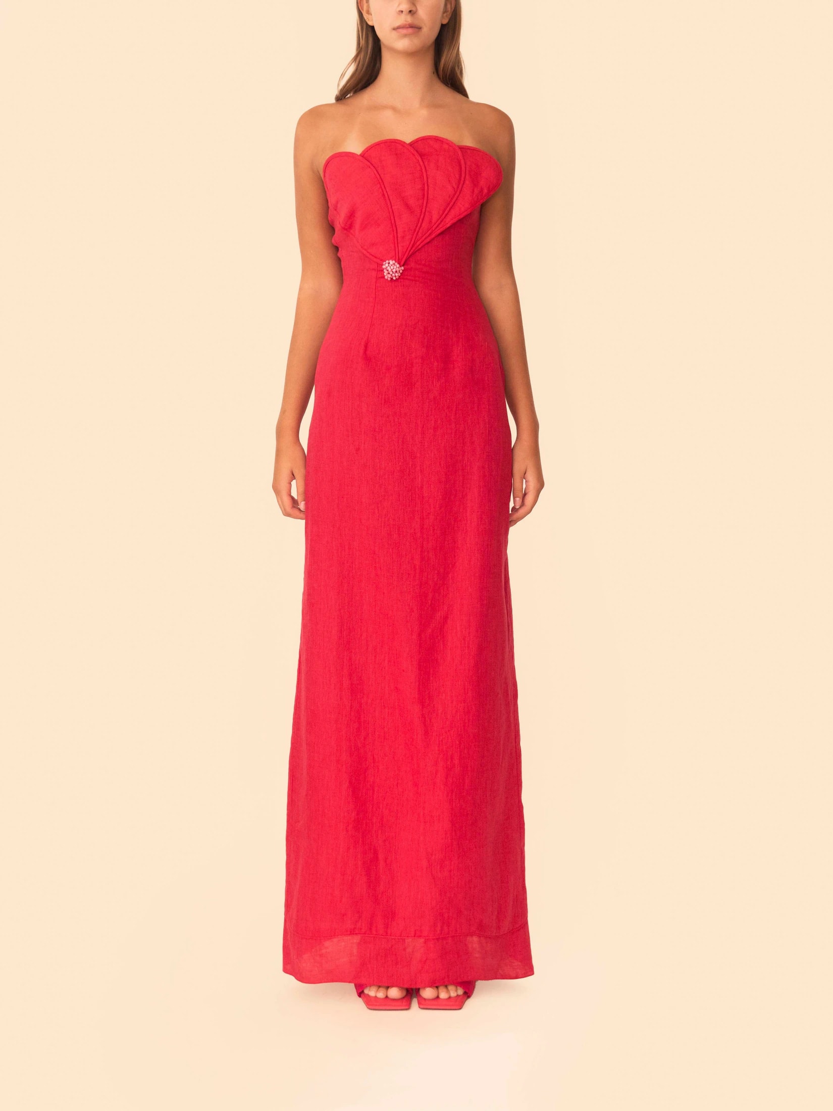 BIANCA DRESS CHERRY RED - imagen 1