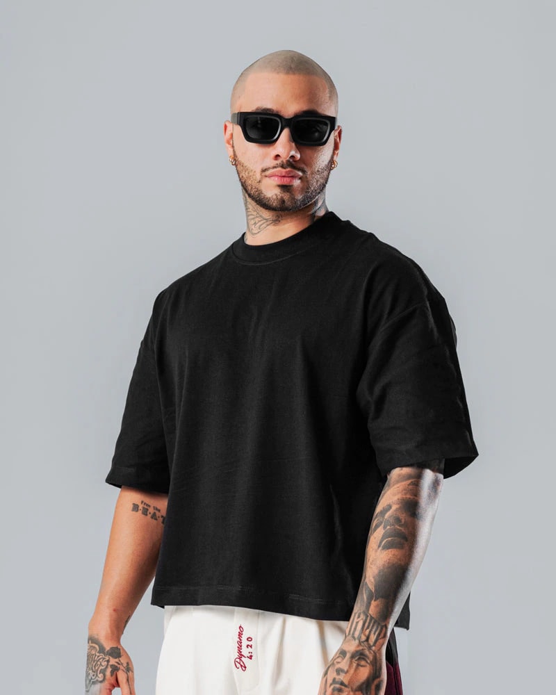 Camiseta Boxy Fit Básica Negro - imagen 1