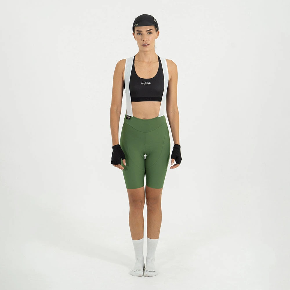 PANTALONETA CICLISMO CON CARGADERAS GIRONA OLIVA PARA MUJER - imagen 1