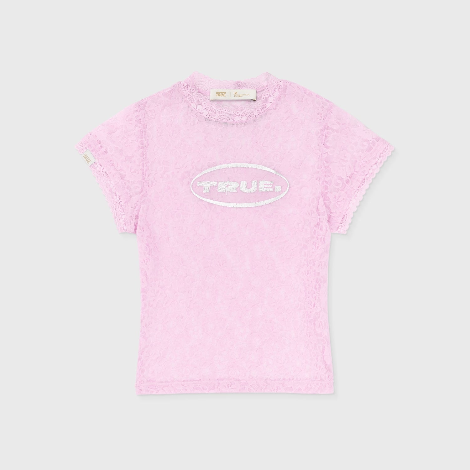 Floral Lace Baby Tee - Pink - imagen 1