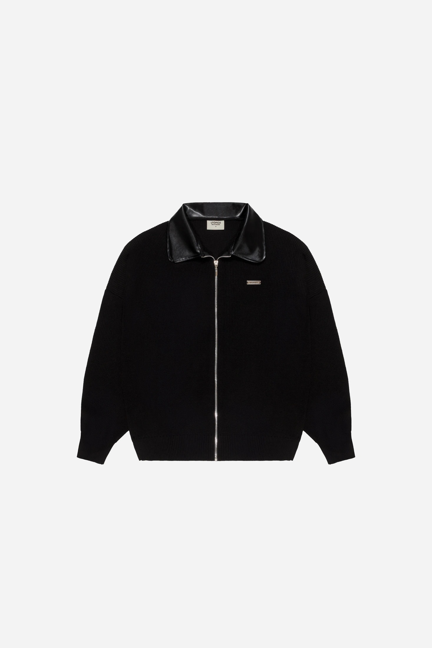 KNIT ZIP UP NEGRO - imagen 1