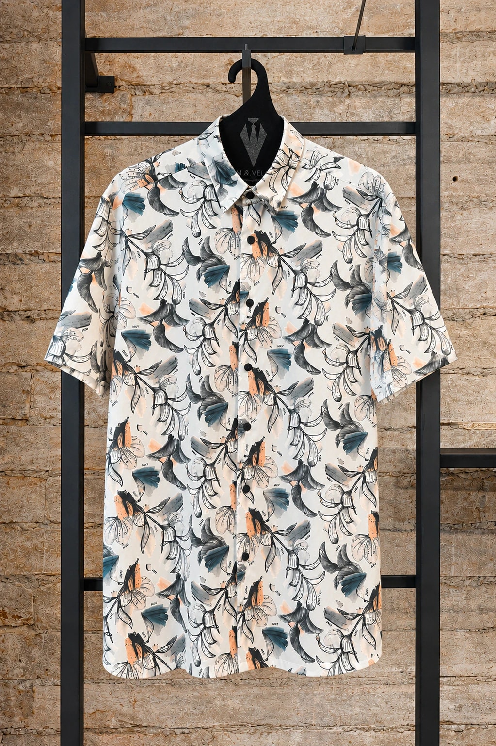 Camisa para Hombre Manga Corta Estampado Botánico - imagen 1