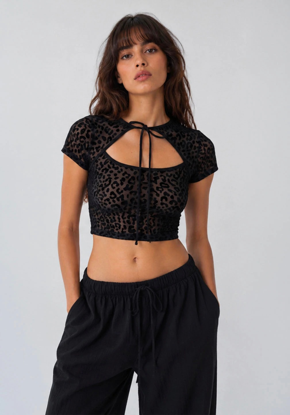 NINA BLACK CROP TOP - imagen 1