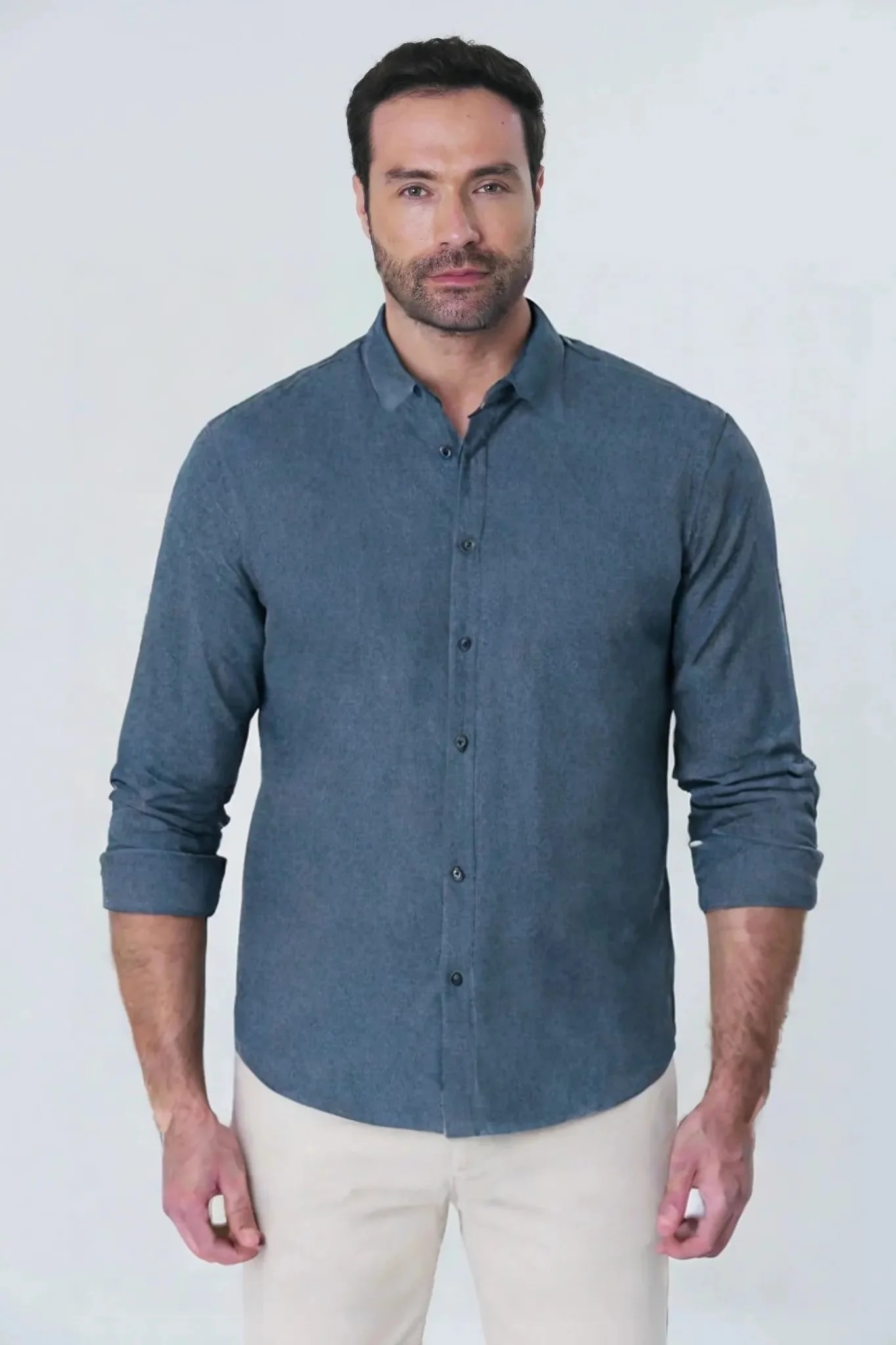Camisa manga larga efecto chambray JS - imagen 1