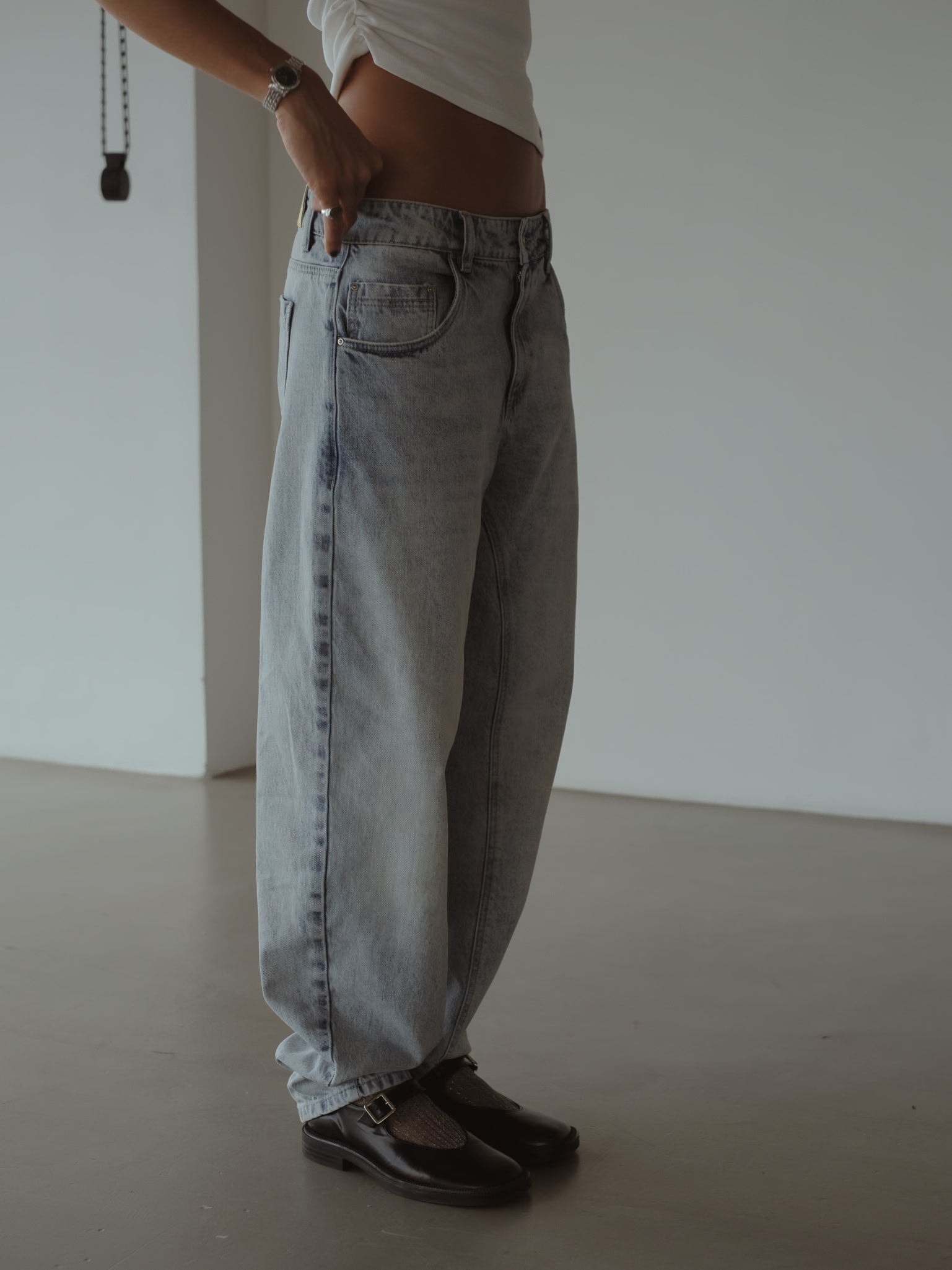 LONG BARREL JEAN - OLD LIGHT BLUE - imagen 1