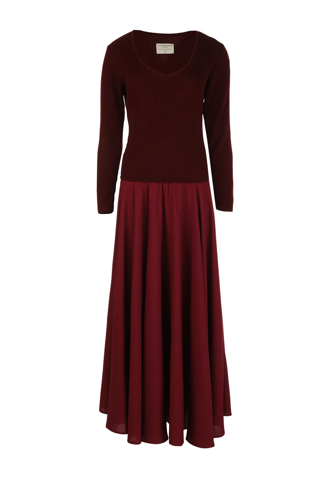 PLUM KNIT AND LINEN DRESS - imagen 1