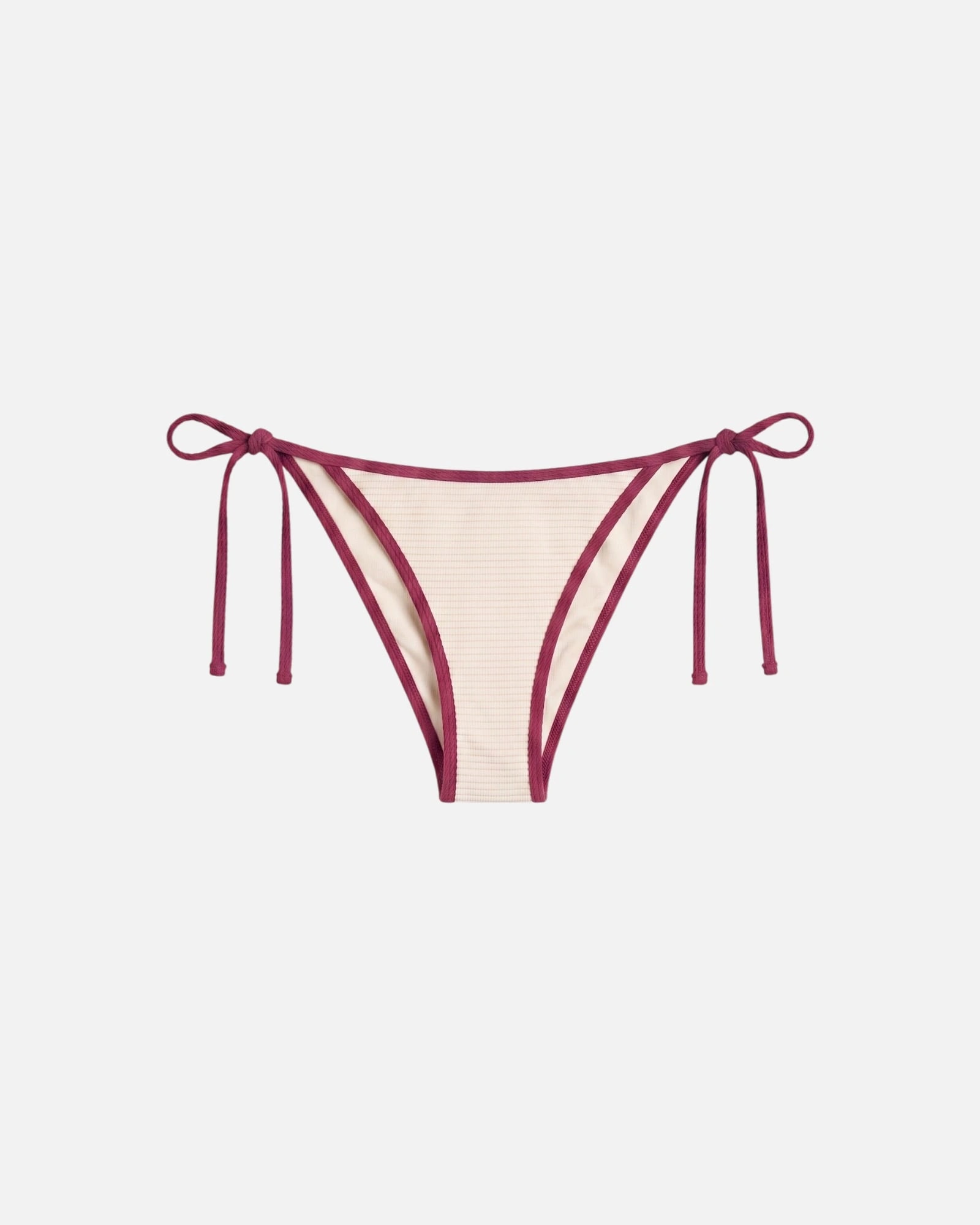 Bikini bottom con ribete en contraste y lazo / Marfil Rosa - imagen 1