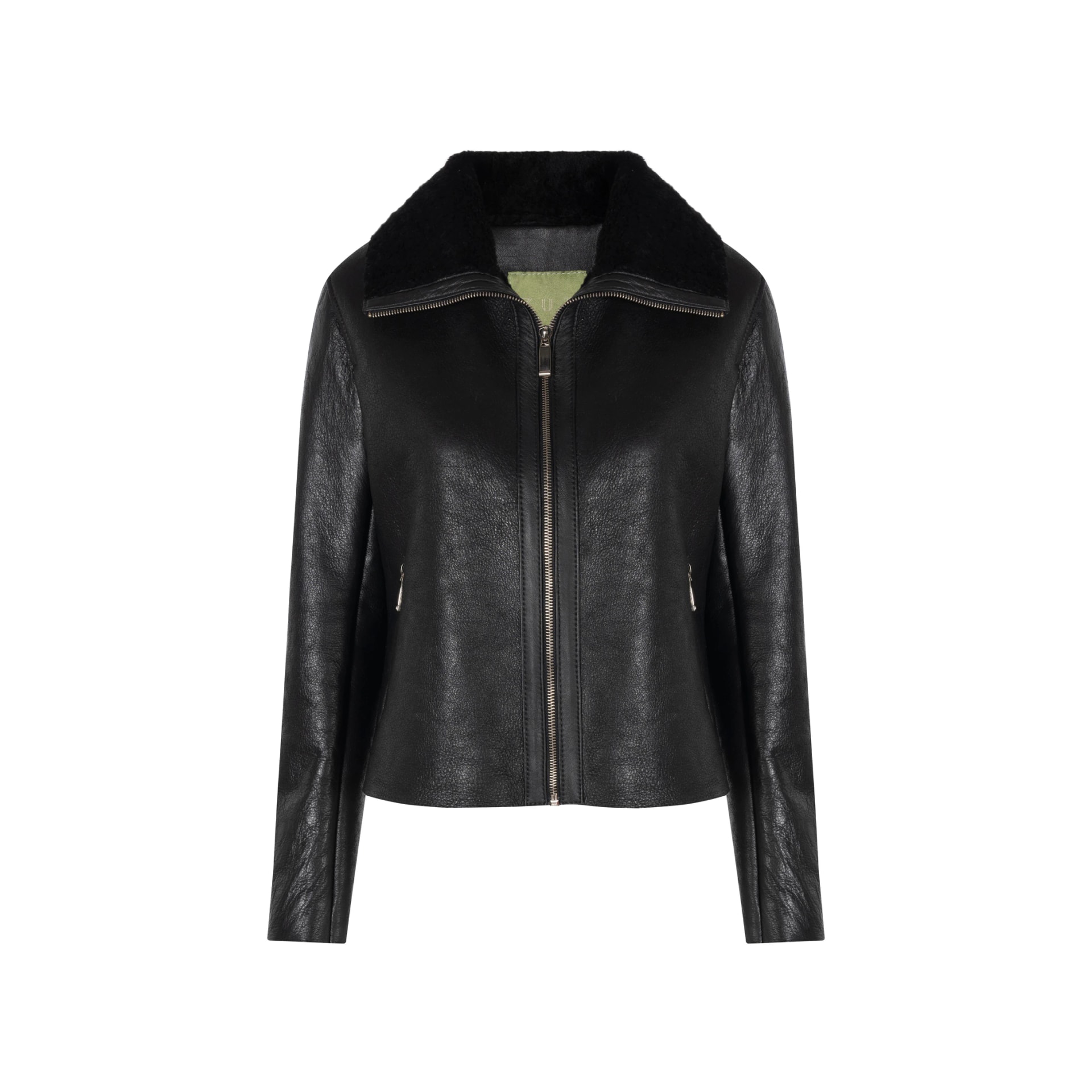 MARIA ANDREA SHEEPSKIN SQUARE ZIP JACKET - imagen 1