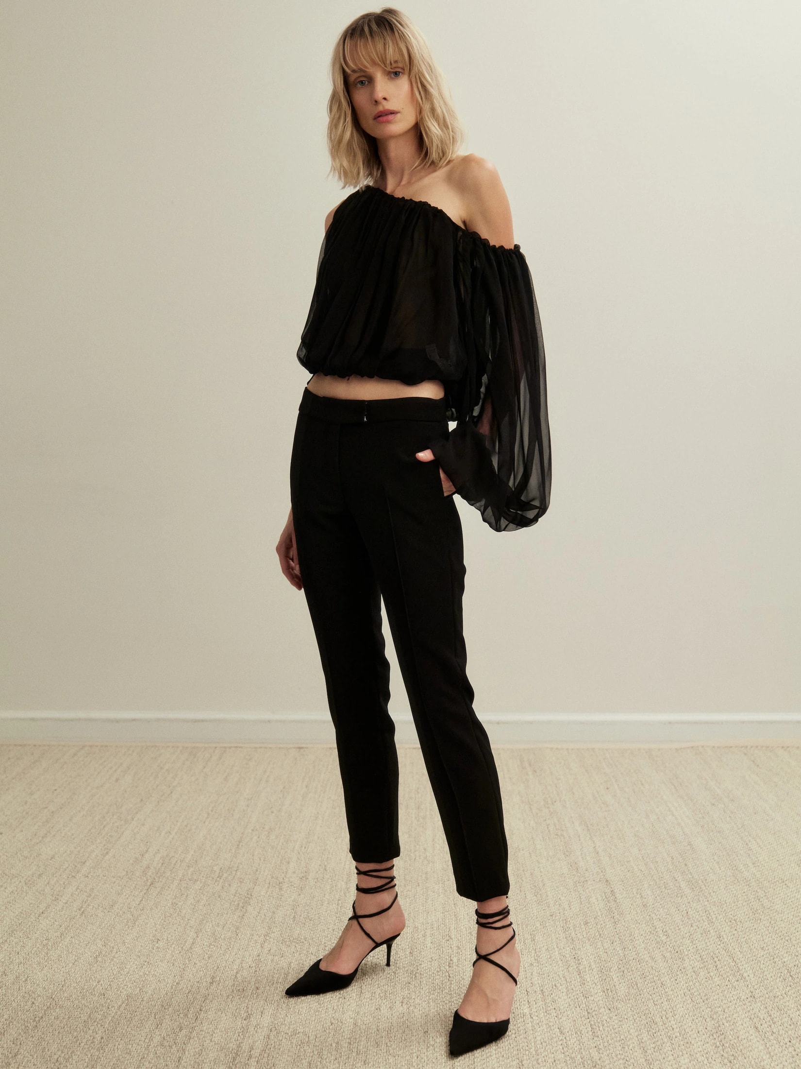 Celo Black Tube Pants - imagen 1