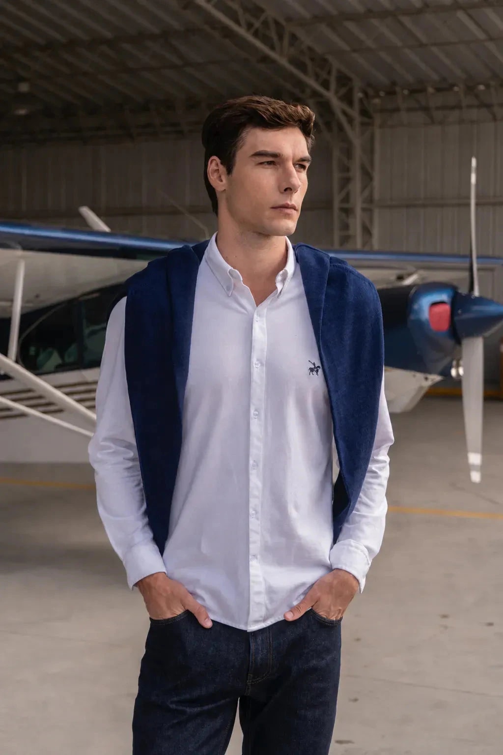 Camisa Micro Pique Hombre Blanco - imagen 1