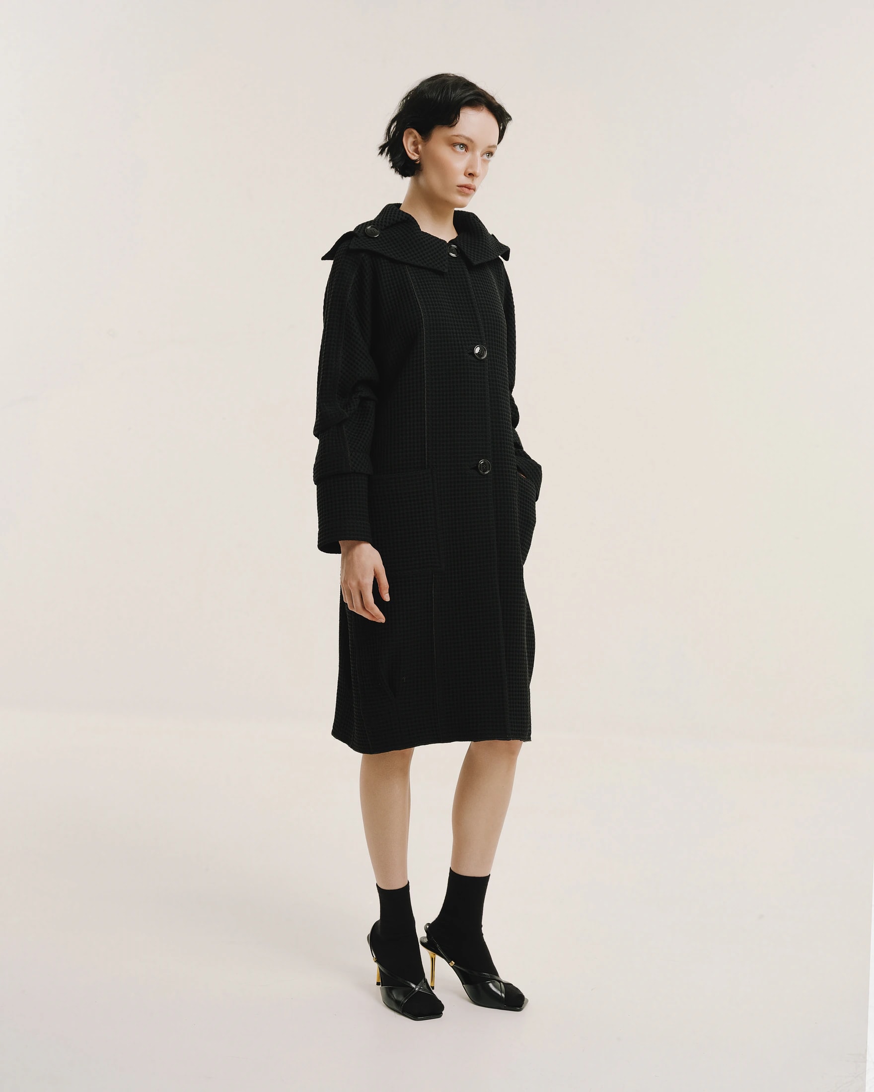 Waffle Lightweight Wool Sailor Coat - imagen 1