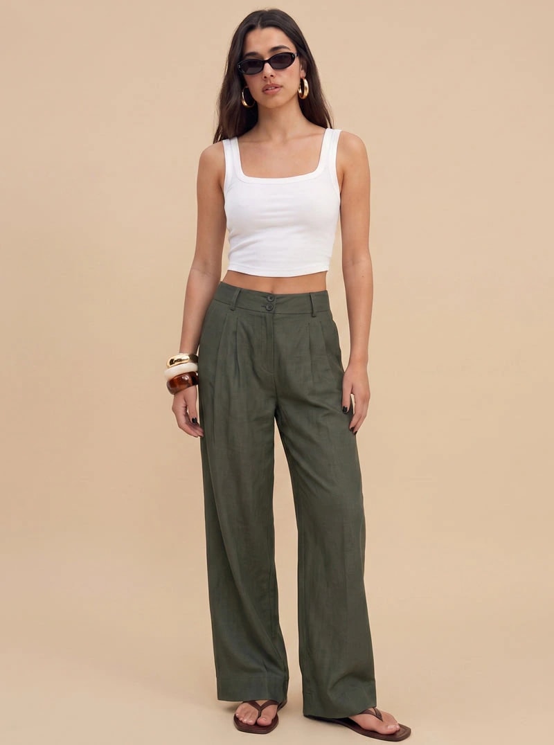 PANTALÓN CANVAS OLIVO - imagen 1