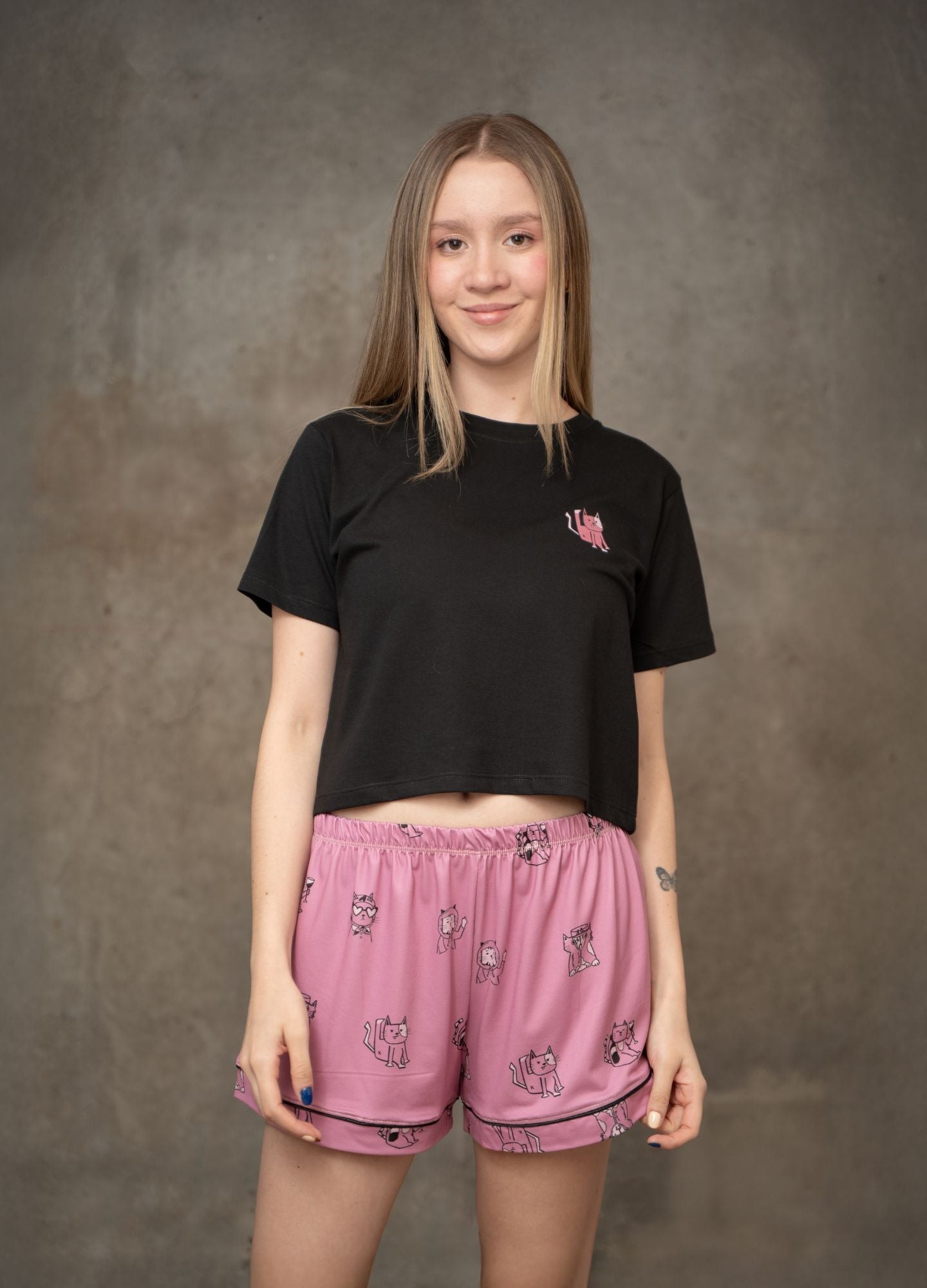 Conjunto Short Gaticos - Rosa - imagen 1