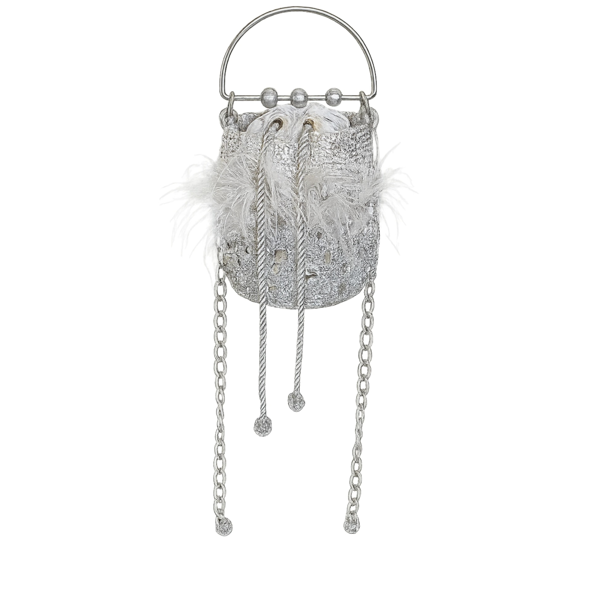 Minaudiére Silver & Feather Bag - imagen 1