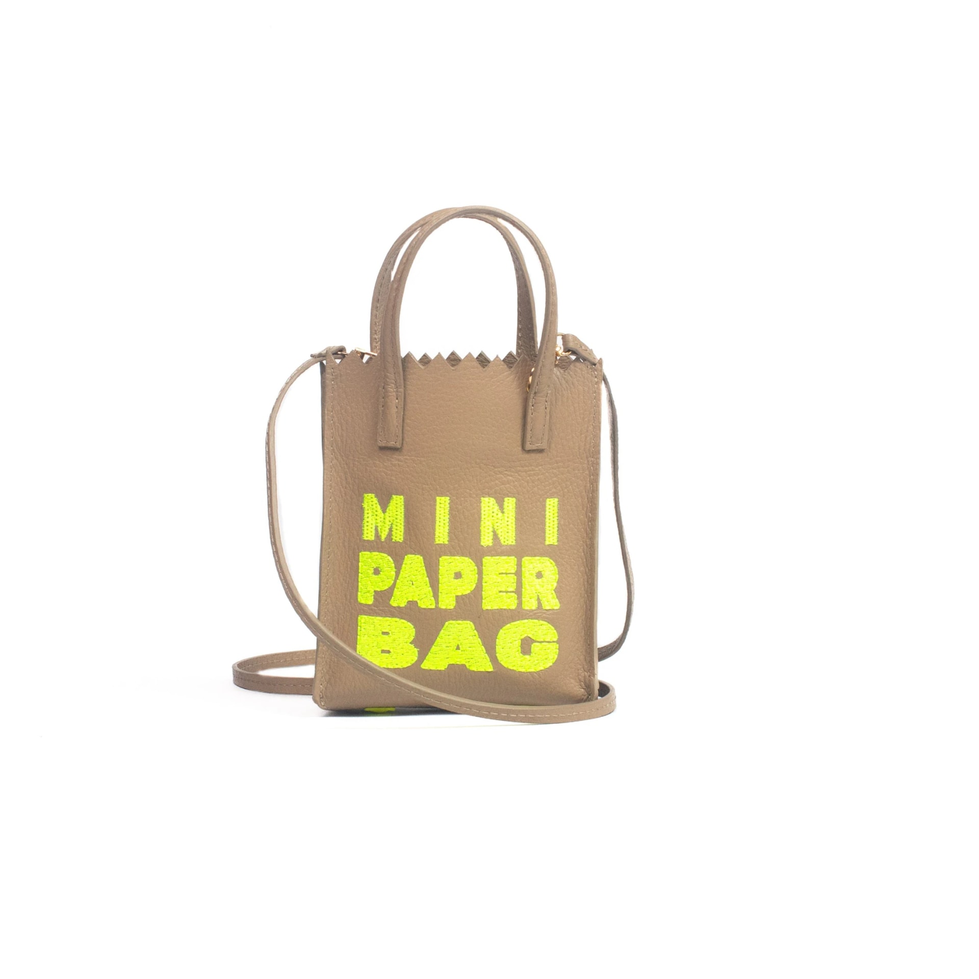 Mini Paper Bag - Cocoa x Neon Lemon - imagen 1