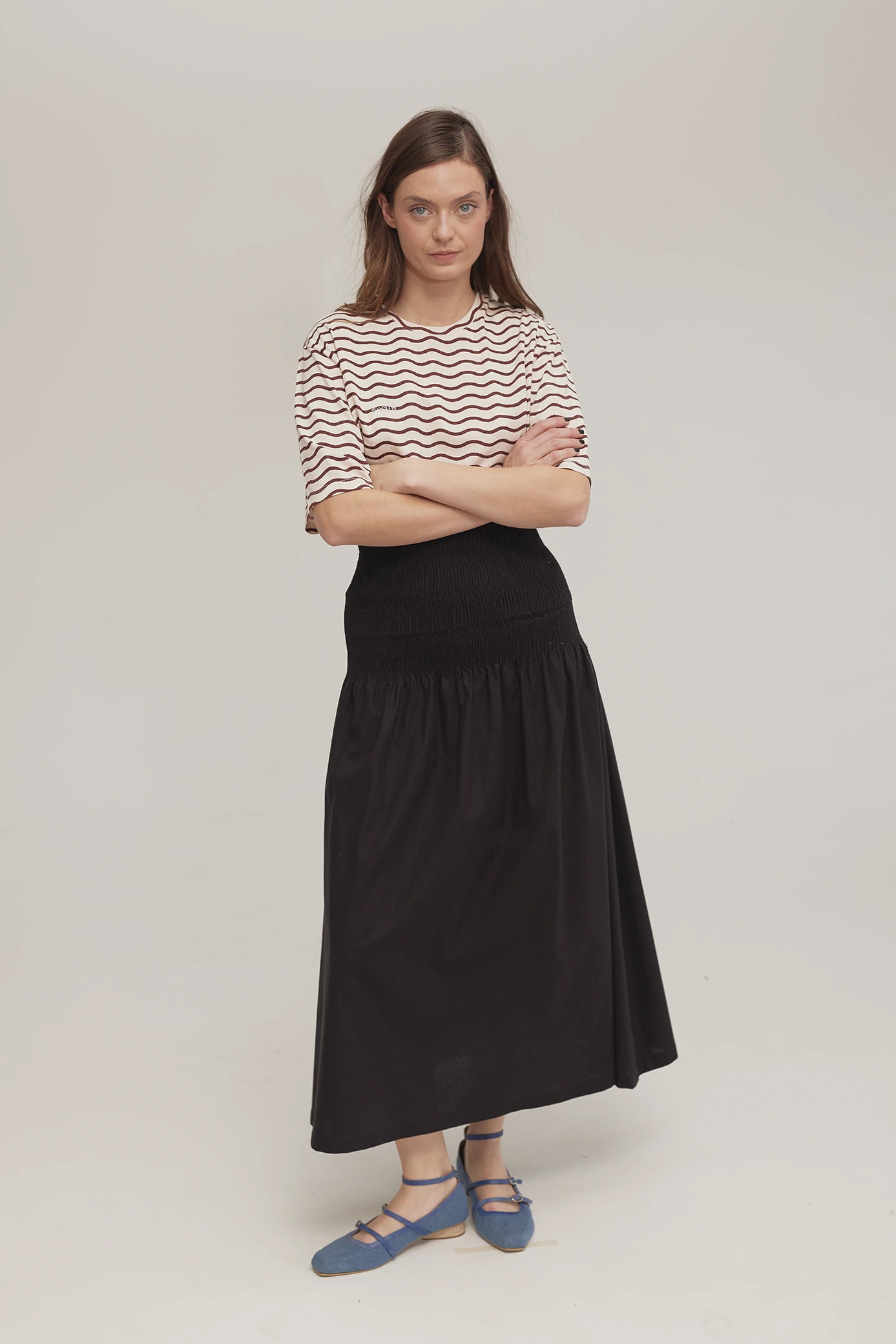Falda Shirred Negro - imagen 1