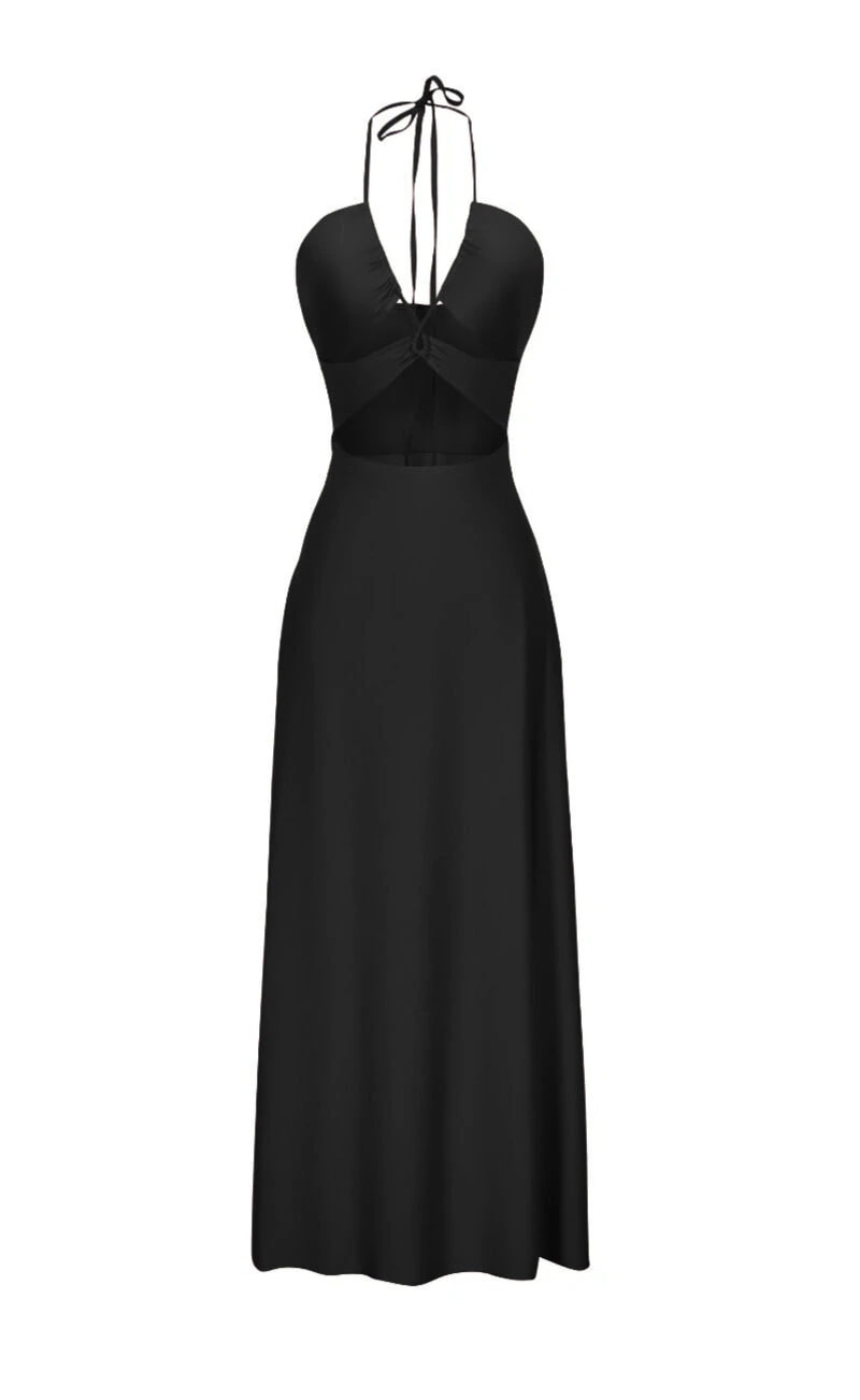 VESTIDO LARGO PRIYA NEGRO - imagen 1