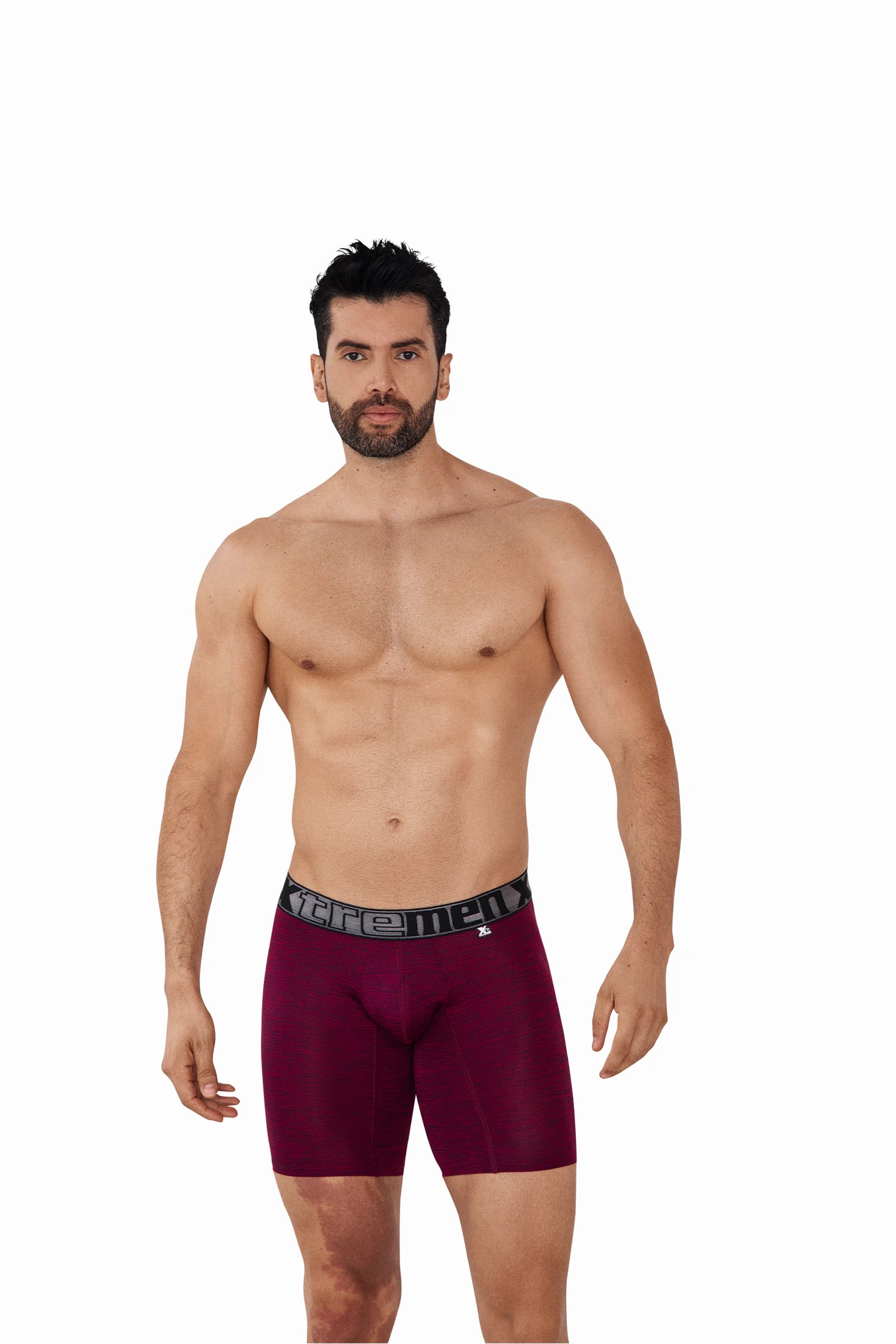 BOXER DEPORTIVO MICROF JASPED VINOTINTO - imagen 1