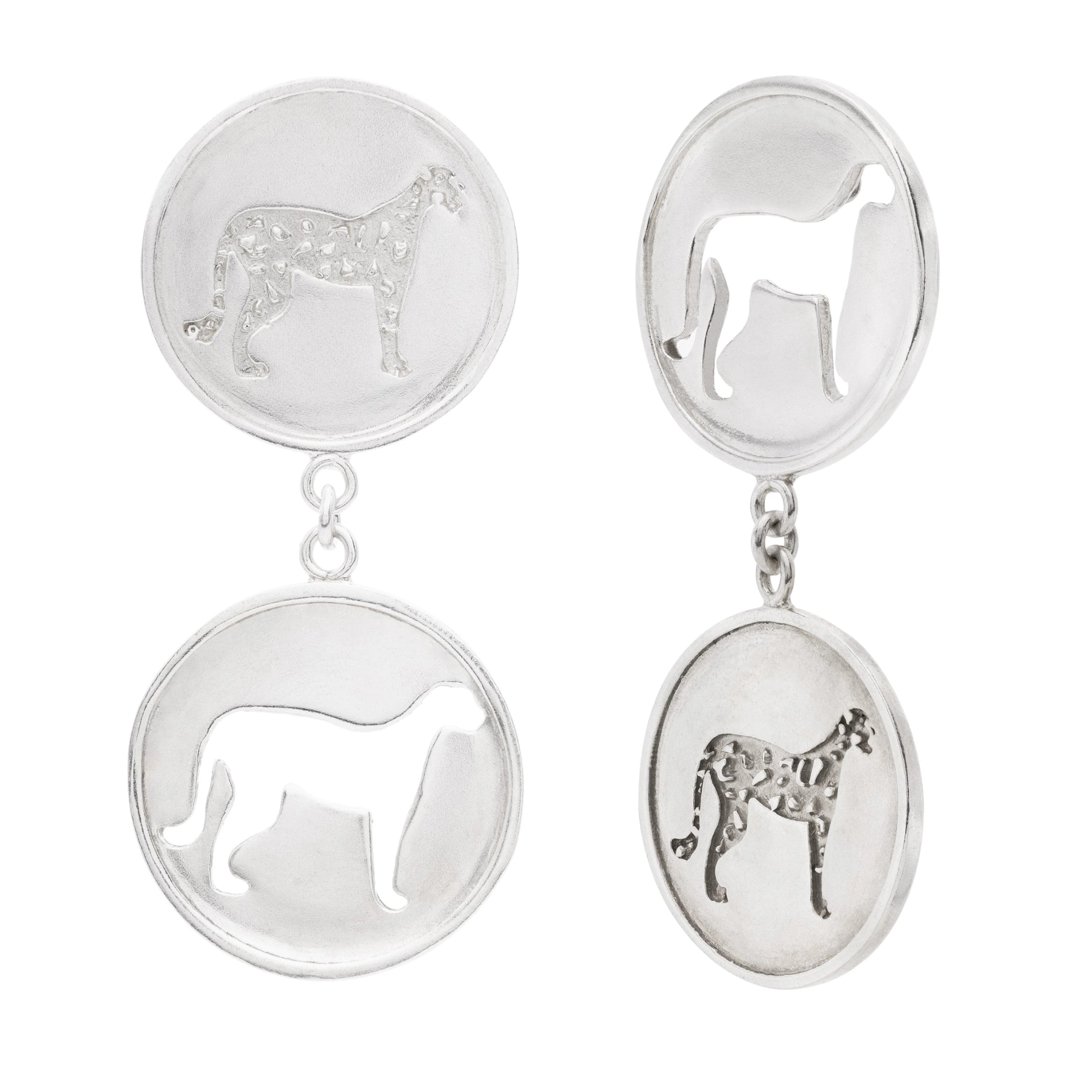 Double Jaguar Coin Earrings - imagen 1