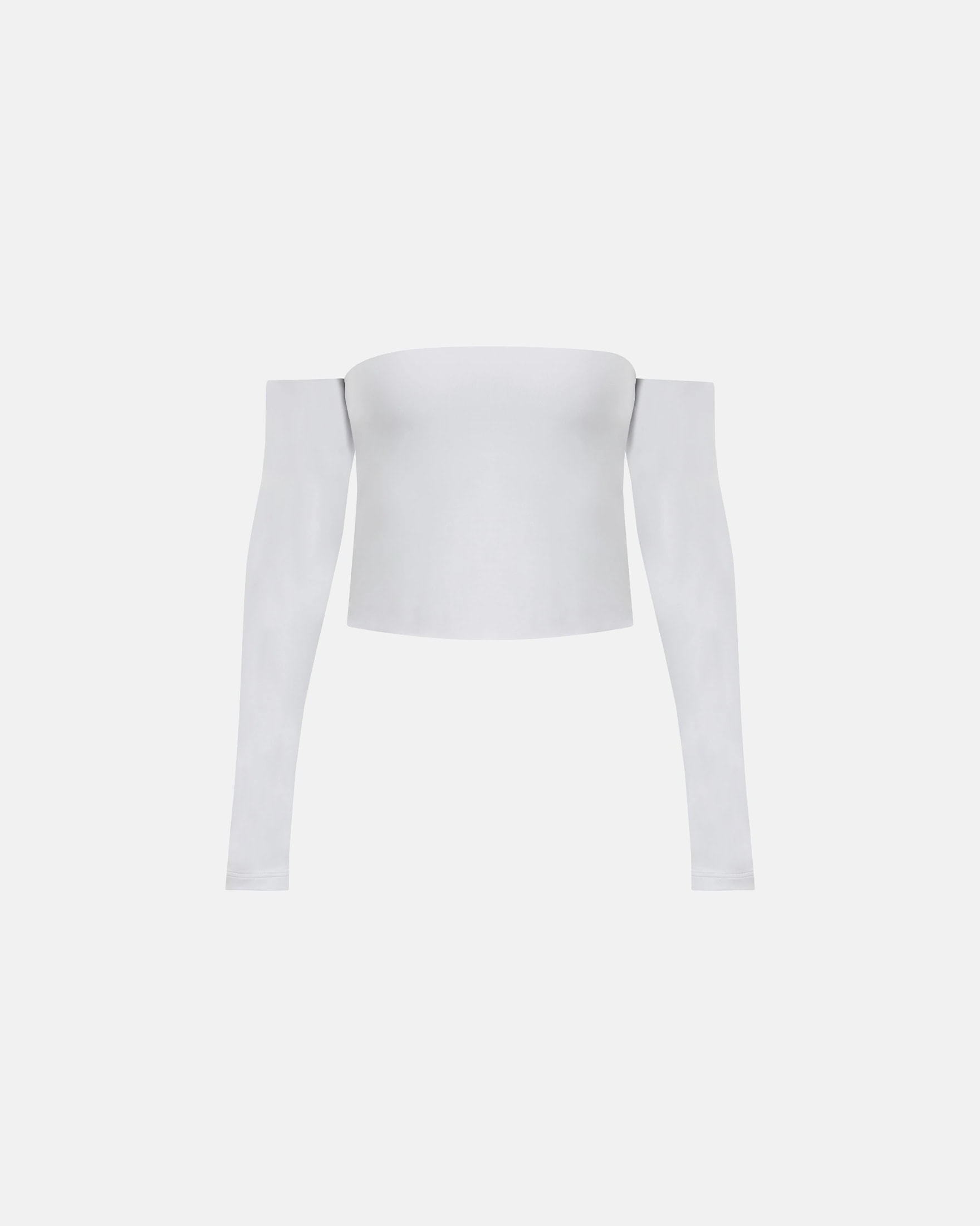 Basics Off Shoulder Long Sleeve Top White - imagen 1