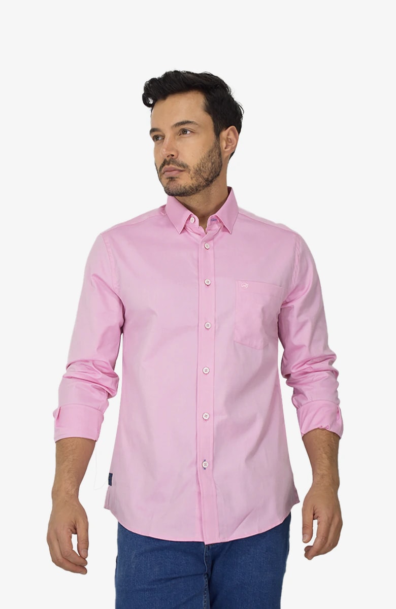 Camisa Manga Larga Rosada para Hombre - imagen 1