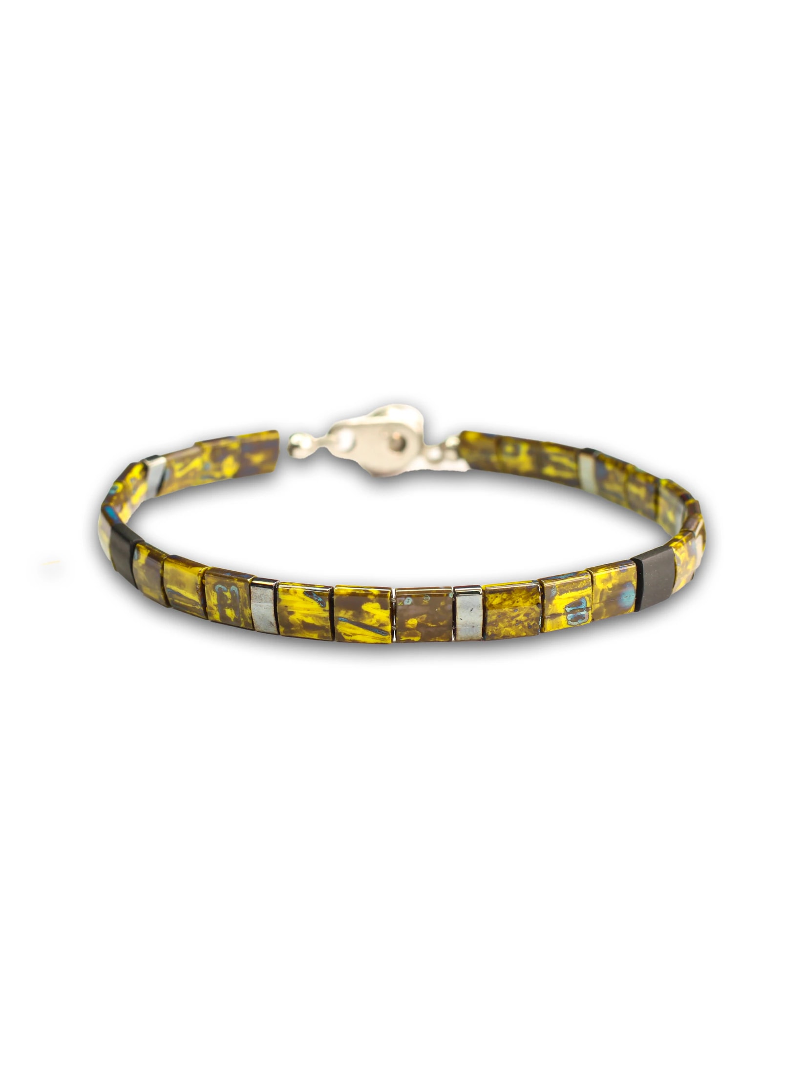 Brazalete Miyuki Tila Amarillo Marmolizado 5mm - imagen 1