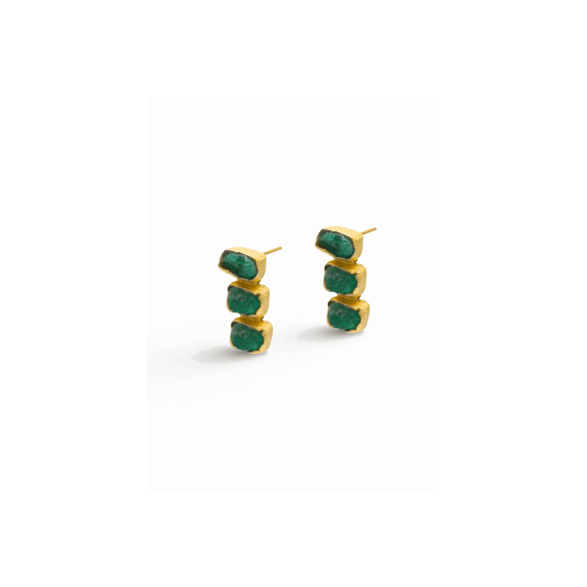 ARETES MAYA 3 PIEDRAS - imagen 1