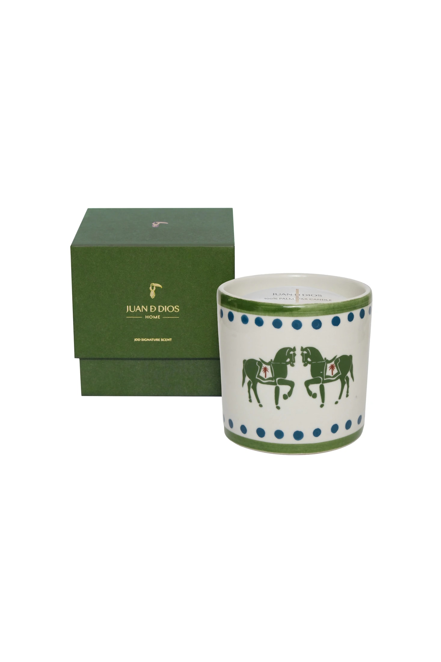 JDD Herradura Ceramic Candle / Green & Blue - imagen 1