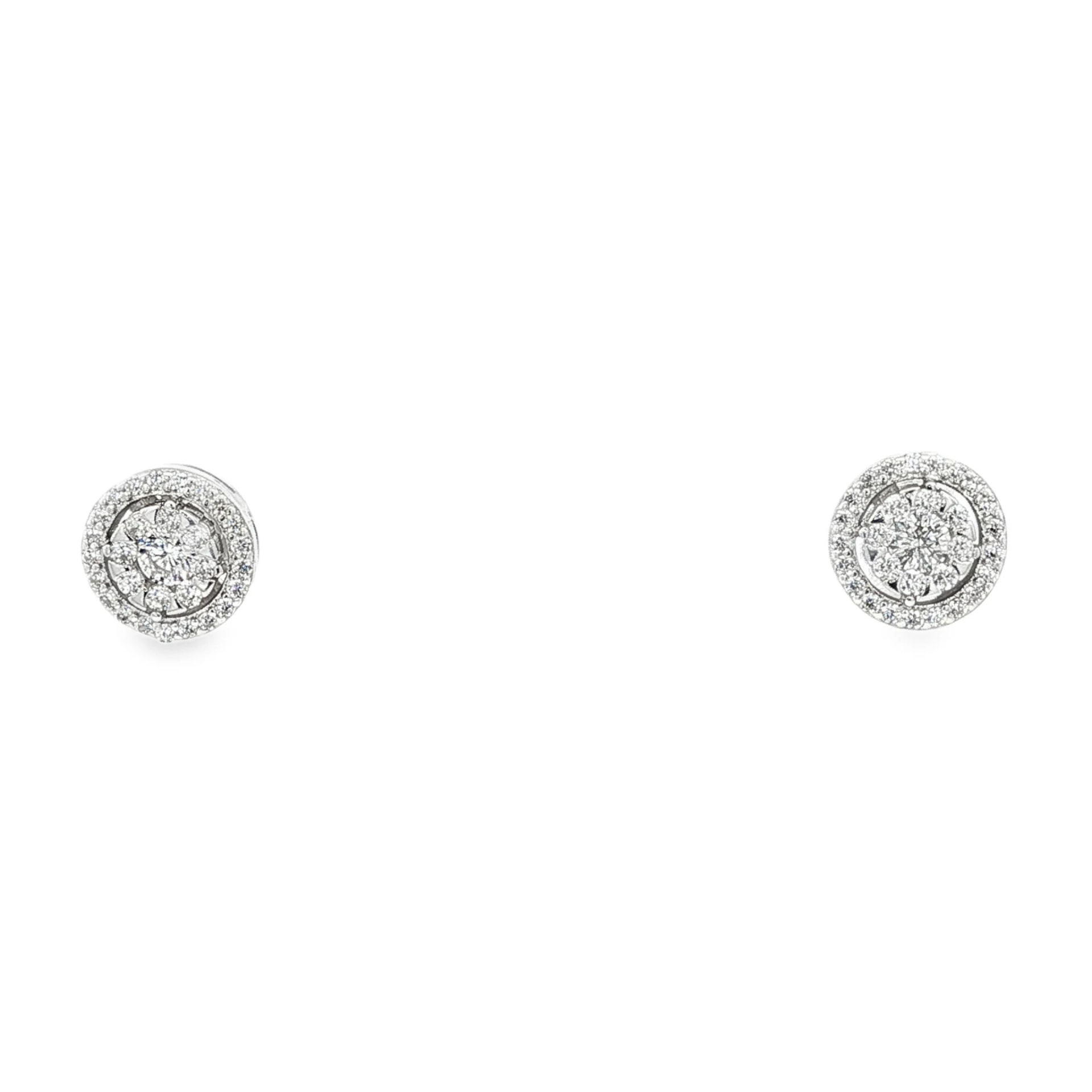 Clear Halo Studs Silver - imagen 1