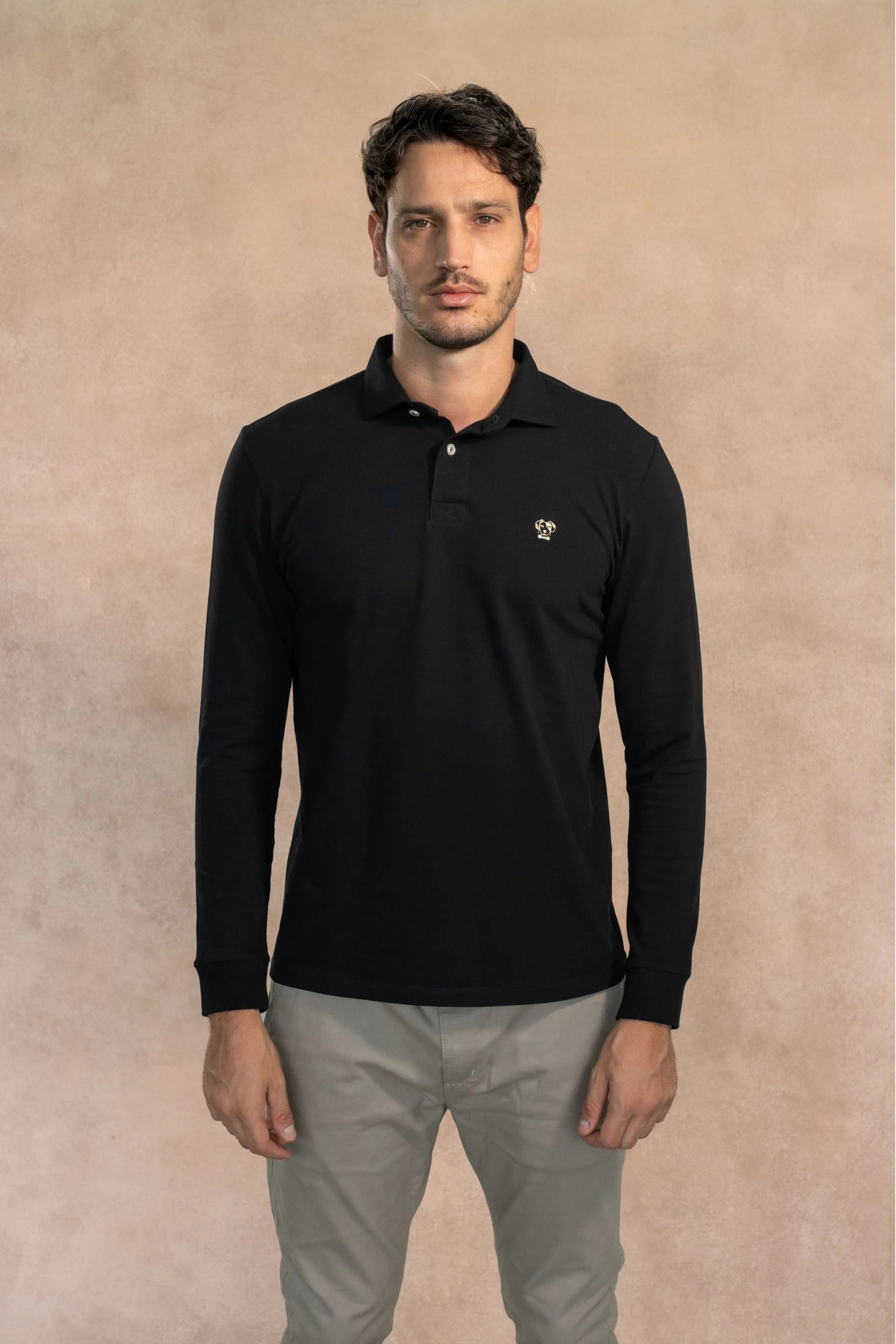 Polo Antimanchas Manga Larga Negro - imagen 1