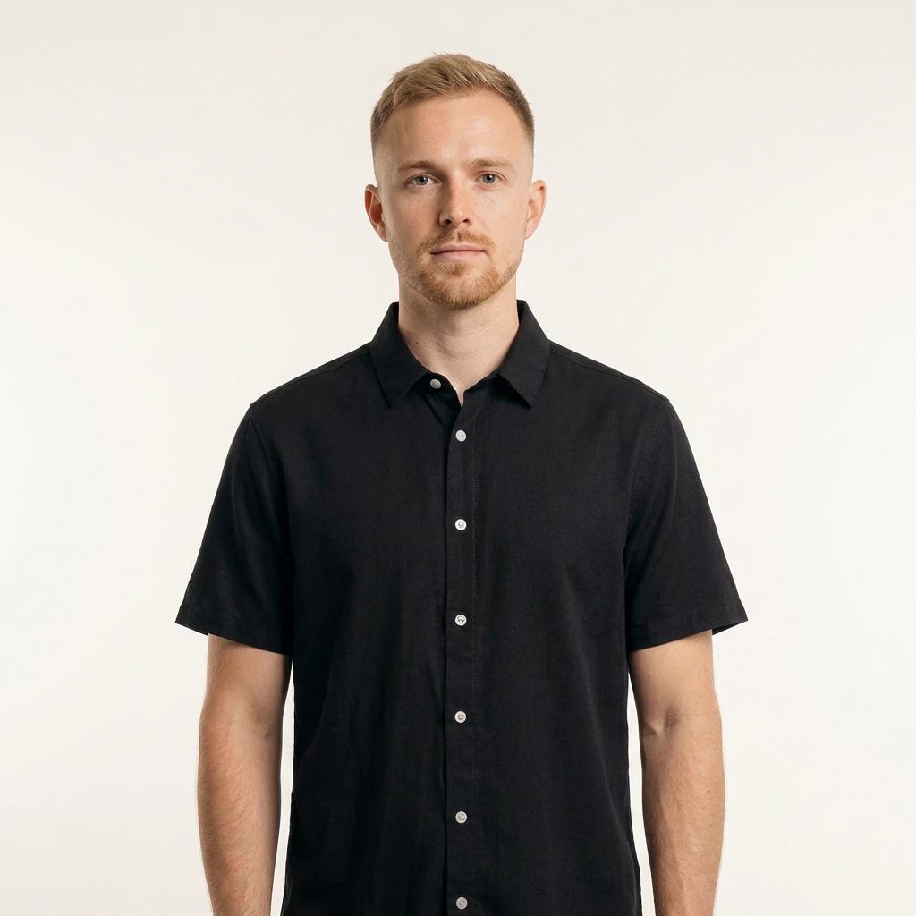 Camisa Cuello Clasico Negra JO011 - imagen 1