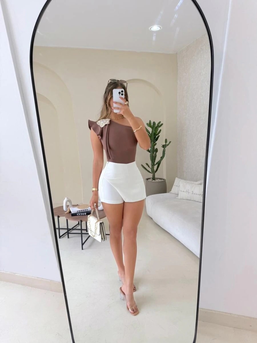 Falda short Danis (marfil) - imagen 1