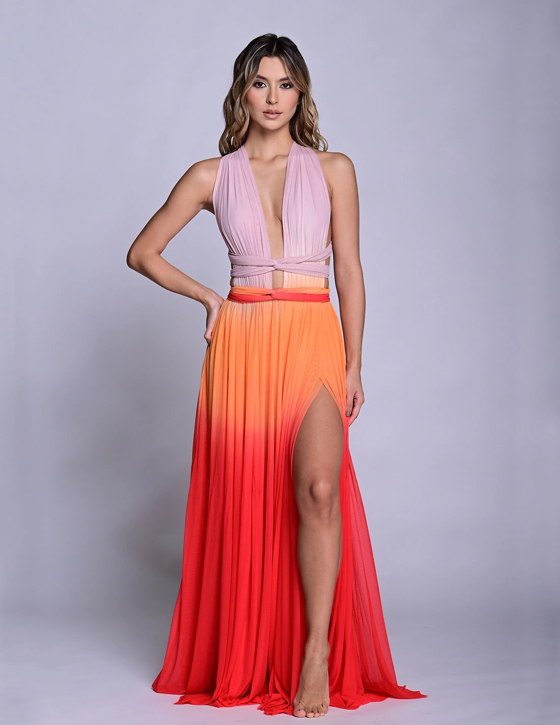 Vestido Hydra Coral Blush + Tangerine + Tomato - imagen 1