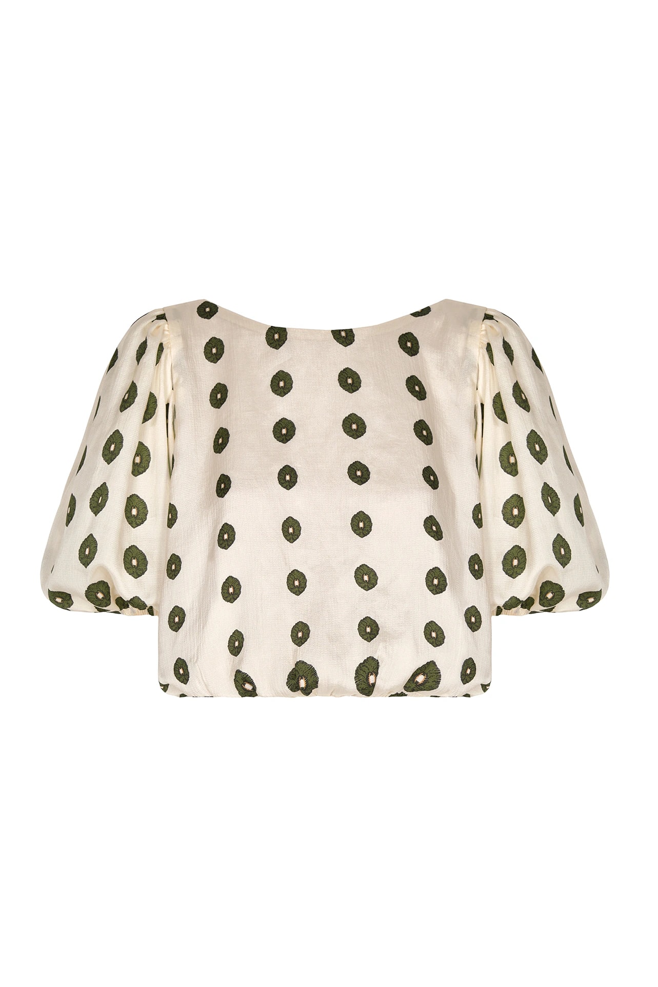 Guayacan Silk Martellato Blouse / Ivory Green Chintz - imagen 1