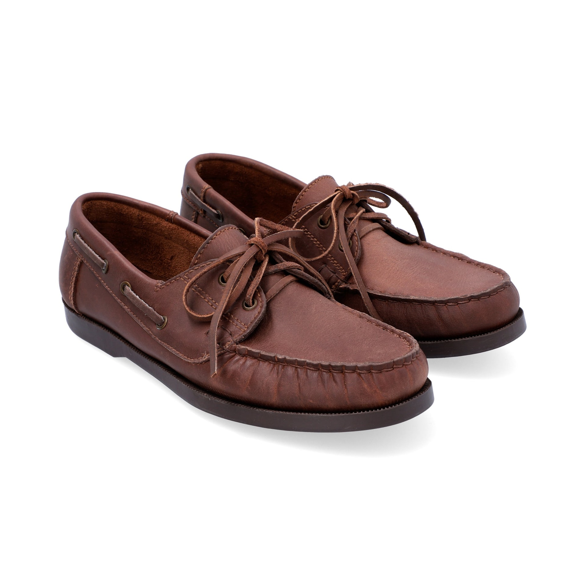Mocasines Boat Shoes Cuero Graso Café - imagen 1